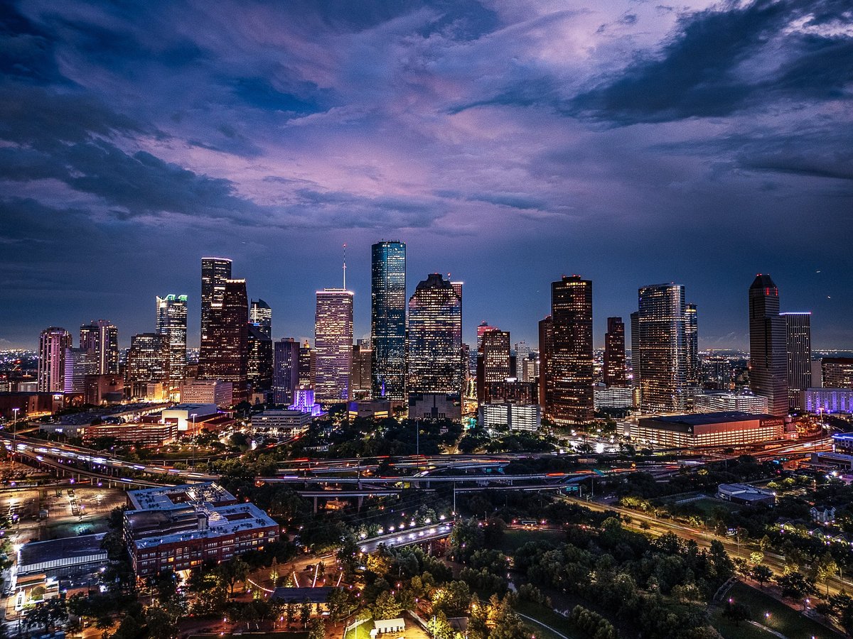 Houston skyline at twilight